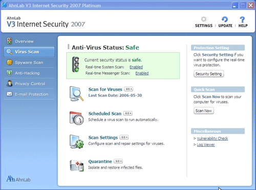V3 Internet Security 2007 Platinum Screenshot